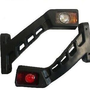 15221 GWAZA 2x Trailer LED Long Stalk Side Marker Lamps Red and Clear Multi Voltage 10-30V